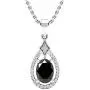 Dazzlingrock Collection 14K 8X6 MM Oval Gemstone & Round Diamond Ladies Pendant (Silver Chain Included), White Gold Dazzlingrock Collection 14K 8X6 MM Oval Gemstone & Round Diamond Ladies Pendant (Silver Chain Included), White Gold