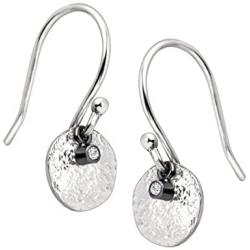 Silpada Mini Crystal Disc Drop Earrings with Crystals in Sterling Silver