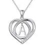 Jewelry Sterling Silver Initial Letter Alphabet A to Z Love Heart Cubic Zirconia Pendant Necklace Gift for Women Jewelry Sterling Silver Initial Letter Alphabet A to Z Love Heart Cubic Zirconia Pendant Necklace Gift for Women