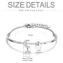 AOBOCO Sterling Silver Moon & Star Bangle Bracelet Embellished with Crystals from Austria, Fine Anniversary Birthday Jewelry Gifts for Women
