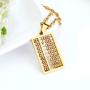 Ineffable 18K Gold Plated/Stainless Steel Abacus Necklaces for Women Pendant Necklaces Men Vintage Matching Chain Valentine Gift