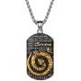 FindChic Mens Dog Tag Antiqued Finish Chinese Zodiac Sign Necklaces Stainless Steel 18K Gold Plated Kanji Pendants Customized Jewelry Birthday Gift
