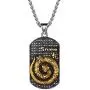 FindChic Mens Dog Tag Antiqued Finish Chinese Zodiac Sign Necklaces Stainless Steel 18K Gold Plated Kanji Pendants Customized Jewelry Birthday Gift
