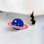 Saturn Planet Lightning Brooch Pin Long Chain Tassel Black Bolt Cartoon Dripping Oil Enamel Lapel Pin for Women Girls
