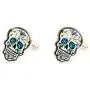 MRCUFF Skull Day of The Dead Dia de Los Muertos Pair Cufflinks in a Presentation Gift Box & Polishing Cloth