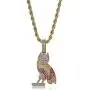 Moca Jewelry Hip Hop Iced Out Bling Personality Owl Pendent 18K Gold Plated Chain Necklace for Men Women Moca Jewelry Hip Hop Iced Out Bling Personality Owl Pendent 18K Gold Plated Chain Necklace for Men Women