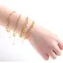 Hicarer 12 Pieces Gold Chain Bracelets Set for Women Adjustable Paperclip Link Beaded Italian Chunky Flat Cable Chain Bracelets Jewelry for Women Girls