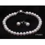 JYX Pearl White Freshwater Pearl Necklace Bracelet and Earrings Set Pearl Jewellery Set AA + 5-6mm JYX Pearl White Freshwater Pearl Necklace Bracelet and Earrings Set Pearl Jewellery Set AA + 5-6mm