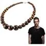 EVBEA Wood Bead Necklace Africa Wooden Chain Statement Unisex Chunky Necklaces