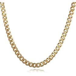 Trendsmax Gold Plated Stainless Steel Necklace Chain for Mens Women Miami Curb Cuban Chain Box Wheat Link Chain Necklace 18-24inch