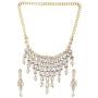 Efulgenz Indian Bollywood Gold Plated Crystal Kundan Rhinestone Faux Pearl Wedding Choker Collar Necklace Earrings Jewelry Set
