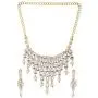 Efulgenz Indian Bollywood Gold Plated Crystal Kundan Rhinestone Faux Pearl Wedding Choker Collar Necklace Earrings Jewelry Set