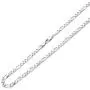 NYC Sterling Unisex 3MM Flat Light Solid Sterling Silver Figaro Chain Necklace, Made in Italy.