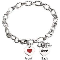 Heart Initial Chain Bracelet for Women Gifts 26 Letter Charms Bracelet Stainless Steel Link Bracelets Birthday Christmas Jewelry for Women Girl Teen