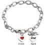 Heart Initial Chain Bracelet for Women Gifts 26 Letter Charms Bracelet Stainless Steel Link Bracelets Birthday Christmas Jewelry for Women Girl Teen