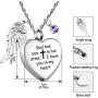 Dletay Heart Cremation Necklace for Ashes Angel Wing Urn Necklace with 12 PCS Birthstones-God Has You in His Arms, I Have You in My Heart