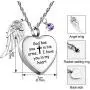 Dletay Heart Cremation Necklace for Ashes Angel Wing Urn Necklace with 12 PCS Birthstones-God Has You in His Arms, I Have You in My Heart