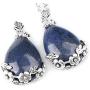 OCARLY Natural Gemstone Teardrop Pendant Carved Flower Necklace Healing Crystal Chakra Jewelry for Women