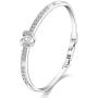 Menton Ezil 18K White Gold Princess Bangle Bracelets with Swarovski Crystal Women Fashion Jewelry