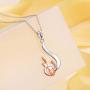 S925 Sterling Silver Engraved “You are my fire” Forever Love Heart Fire Pendant Necklace for Women Girls