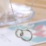 Mothers Gifts for Daughters - Sterling Silver Infinity 2 Circle CZ Necklace,Mothers Day Jewelry Birthday Gift