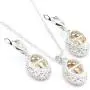 Aixili Oval Champagne Orange Cubic Zirconia Jewelry Set for Women with Bracelet Necklace Pendant Earring Ring Wedding Party Fashion Jewelry