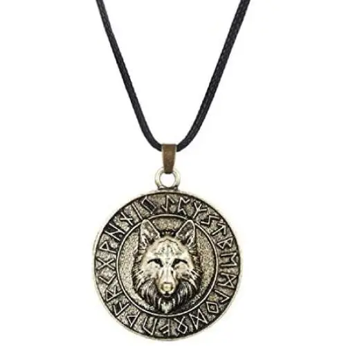 Wolf Necklace for Men, Norse Viking Wolf Head Pendant Necklace with 23.6” Chain, Viking Runes Coin Wolf Amulet Necklace, Retro Wolf Totem Necklace, Punk Animal Wolf Jewelry Gift for Men Boys Wolf Necklace for Men, Norse Viking Wolf Head Pendant Necklace with 23.6” Chain, Viking Runes Coin Wolf Amulet Necklace, Retro Wolf Totem Necklace, Punk Animal Wolf Jewelry Gift for Men Boys