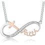 TRENSYGO Infinity Collection 925 Sterling Silver Heartbeat Infinity Cross Anchor Sunflower Nurse Necklace Jewelry Gifts for Women and Girls