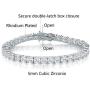 GMESME 18K White Gold Plated 5.0 Round Cubic Zirconia Classic Tennis Bracelet 7.5 Inch