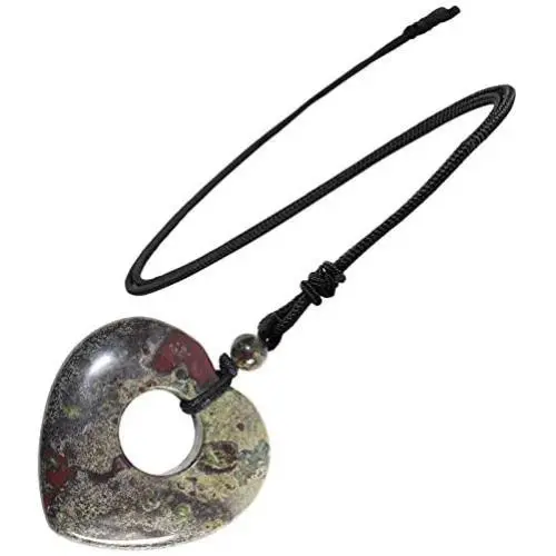 Yatming Love Heart Pendant Necklace with Adjustable Rope, Healing Crystal Stone Reiki Jewelry for Women Yatming Love Heart Pendant Necklace with Adjustable Rope, Healing Crystal Stone Reiki Jewelry for Women