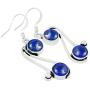Natural Moonstone Lapis Malachite Simulated Garnet Peridot Blue Topaz Dangle Earrings 8mm Round Shape Gemstones 925 Silver Overlay handmade Dangle Earrings