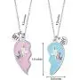 2 Pieces Unicorn Half Heart BFF Necklace Friend Necklace for Friendship Birthday Gifts