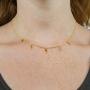 Columbus 14K Gold or Rhodium Plated Charm Necklace - Lightning Bolt Pendant - Star Station Necklace - Dainty Layering Necklace