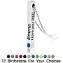 Mainbead Personalized Custom Vertical Bar Necklace with Birthstones Long Birthstone Necklaces Custom Engrave Nameplate