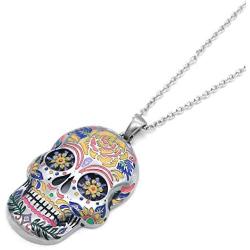 Floral Sugar Skull Necklace