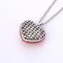 Ouran Long Necklace for Women,Love Heart Pendant Necklace for Girls Gift Silver Chain Necklace with CZ Crystal