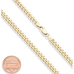 Miabella Solid 18K Gold Over Sterling Silver Italian 5mm Diamond-Cut Cuban Link Curb Chain Necklace for Women Men, 16, 18, 20, 22, 24, 26, 30 Inch 925 Sterling Silver Made in Italy