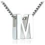 Sea of Ice 925 Sterling Silver Initial Alphabet Capital Letter A-Z Personalized Gift Pendant Necklace, 18''