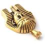 GUNGNEER Mens Stainless Steel Egyptian Pharaoh Pendant Punk Biker Vintage Goldtone Necklace Protection Strength Jewelry