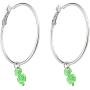 Lux Accessories Silver Tone Clover Charm Saint Patrick Inspired Loop Earrings