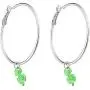 Lux Accessories Silver Tone Clover Charm Saint Patrick Inspired Loop Earrings
