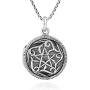 AeraVida Mystical Pentacle Round .925 Sterling Silver Locket Pendant Necklace