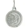 Dainty Sterling Silver Sun & Moon Reversible Medal Necklace 5/8 inch Round Italy 0.8mm Chain Dainty Sterling Silver Sun & Moon Reversible Medal Necklace 5/8 inch Round Italy 0.8mm Chain