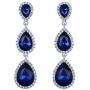 EleQueen Womens Gold-tone Austrian Crystal Teardrop Pear Shape 2.5 Inch Long Earrings Emerald Color