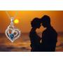 Waysles I Love You to The Moon and Back Pendant Necklace, 925 Sterling Sliver Jewelry Heart Necklace with Cubic Zirconia for Mother Girlfriend Wife Sister