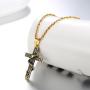 PROSTEEL Snake Cross Necklace, 316L Stainless Steel Pendant & Chain, Men Women Amulet Cross Necklace, 22''-24'' Adjustable, Come Gift Box