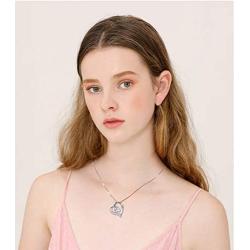 FLYOW I Love You More Heart Necklace for Women Girls Sterling Silver CZ Pendant, Best Valentines Mothers Day Jewelry Gifts