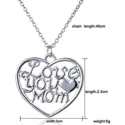 Luvalti Love You Mom Heart Pendant Necklace - Personalized Jewelry Gift - Makes The Perfect Mom Gift
