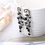 JOERICA Rhinestone Necklace and Earrings Set for Women Wave Flower Fashion Costume Jewelry