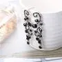 JOERICA Rhinestone Necklace and Earrings Set for Women Wave Flower Fashion Costume Jewelry